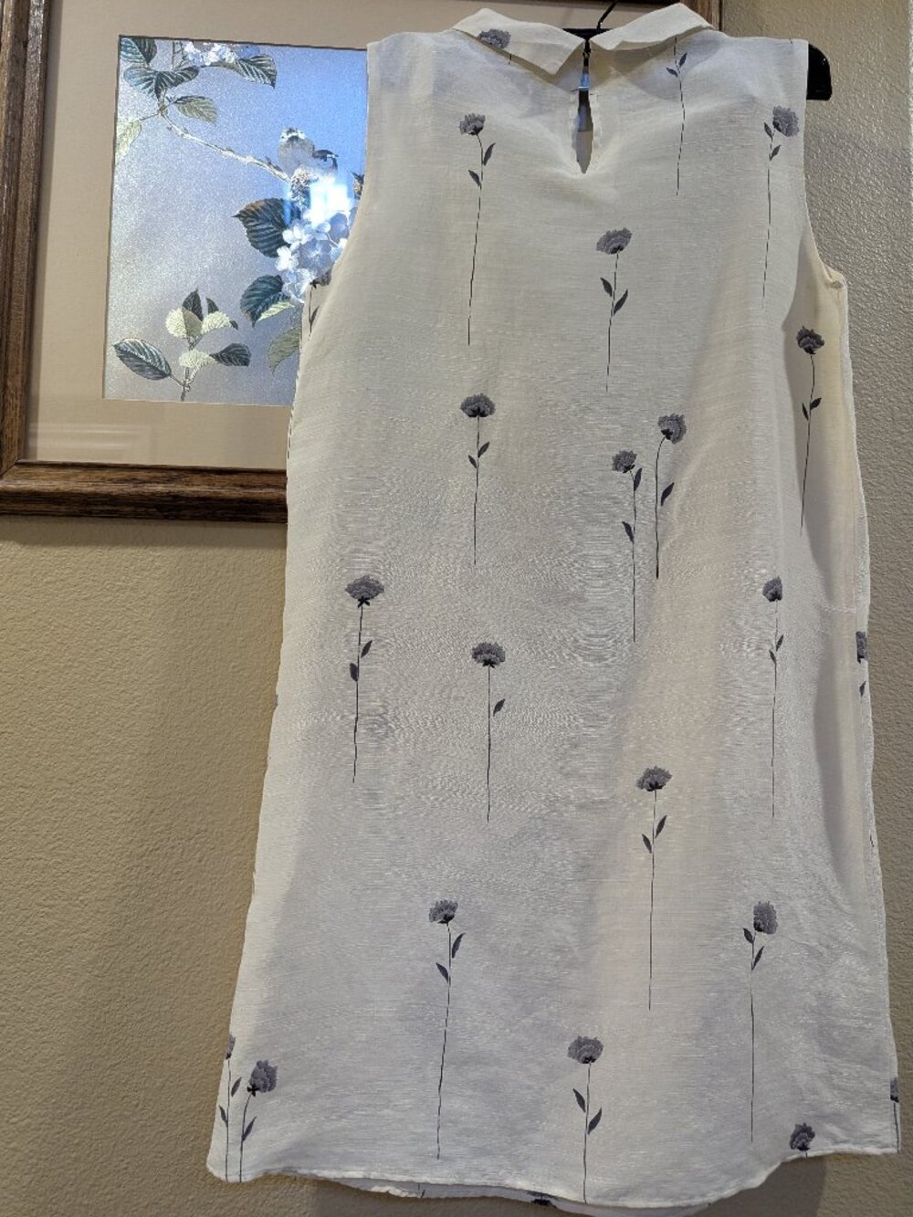 Custom made black carnation printed dress